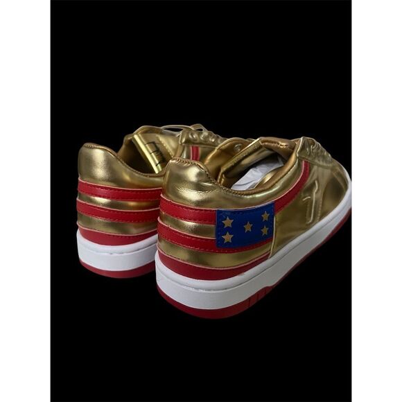 Trump Sneakers Men's Gold Patriotic Sneakers Size 7 - Picture 6 of 16